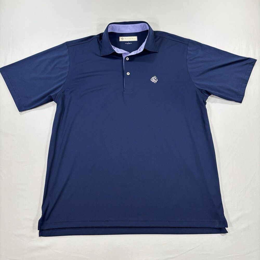 Donald Ross Sport Men's L Blue Golf Polo Shirt Stretch